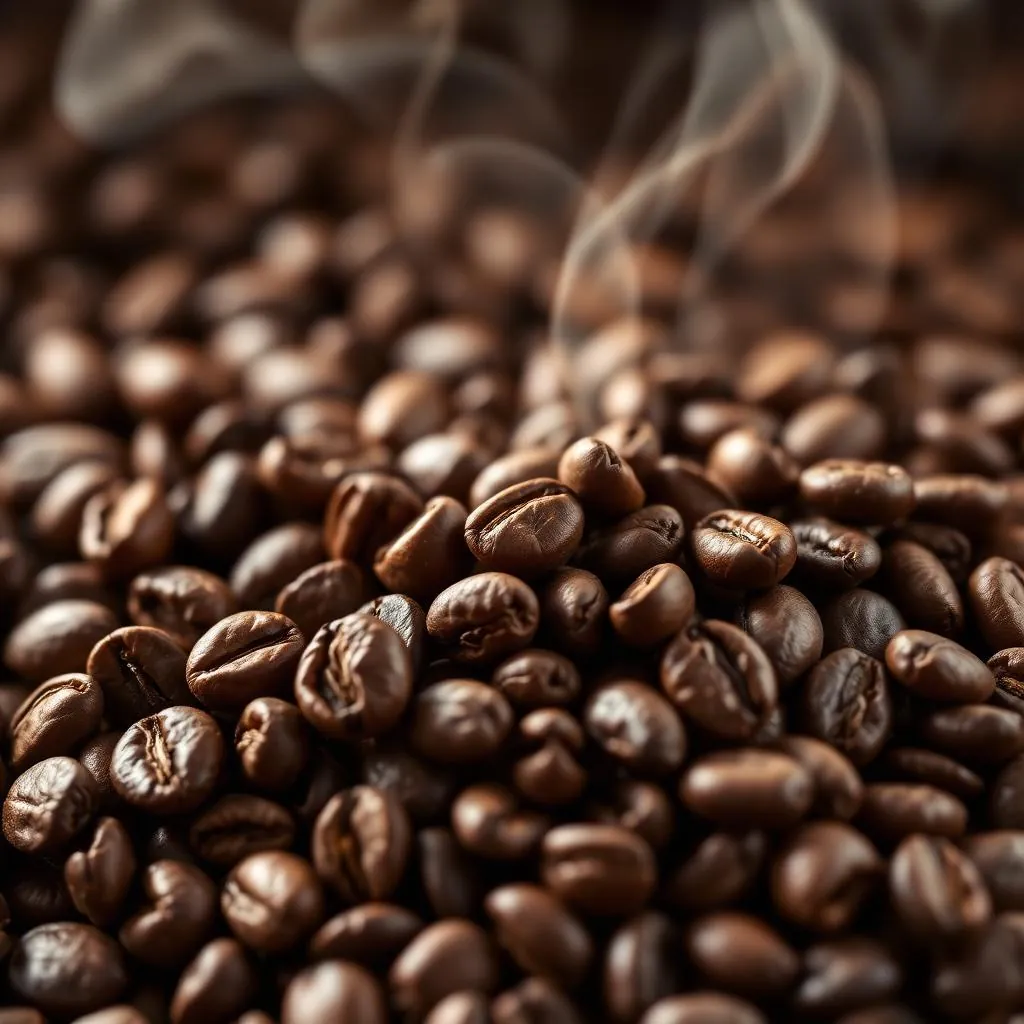 Freshly roasted Ethiopian Arabica coffee beans